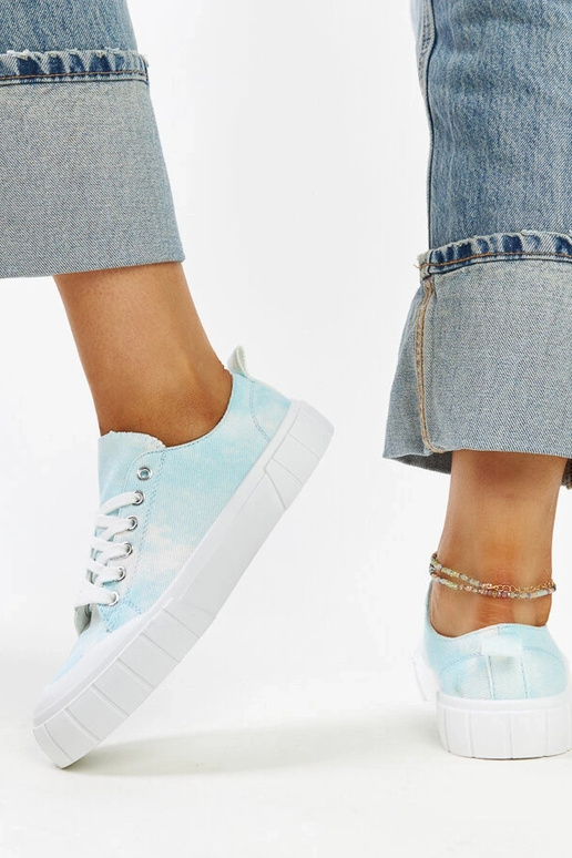 Jerina blå stof sneakers