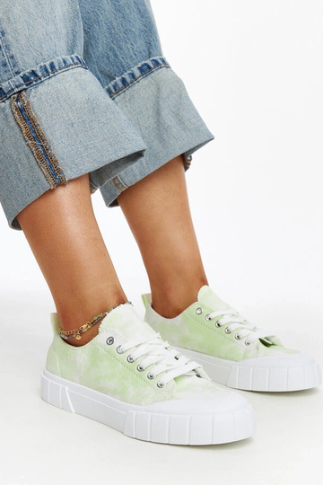 Lysegrønne stof sneakers...