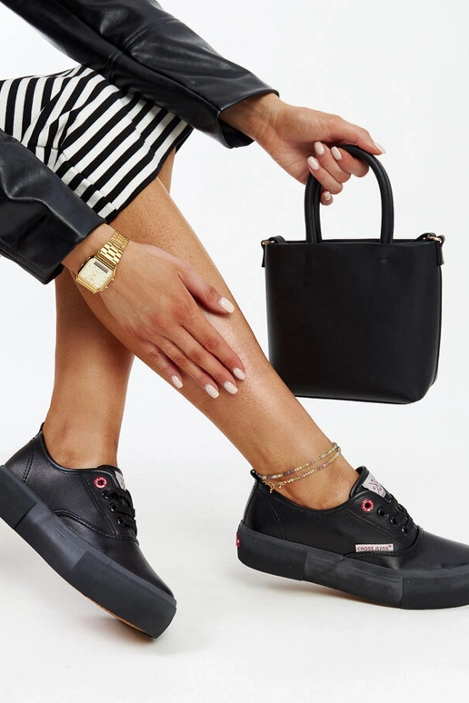 Sorte damesneakers CROSS JEANS