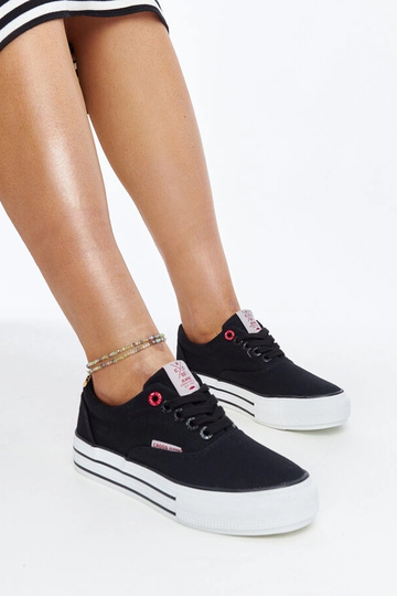 Sorte damesneakers med tyk sål CROSS JEANS 2