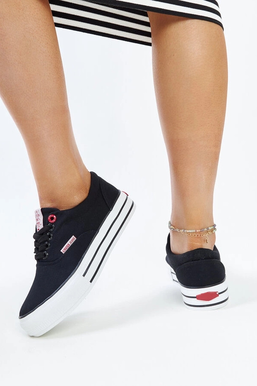 Sorte damesneakers med tyk sål CROSS...