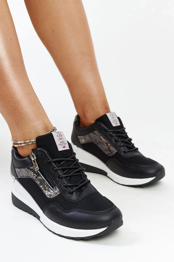 Sorte wedge sneakers til...