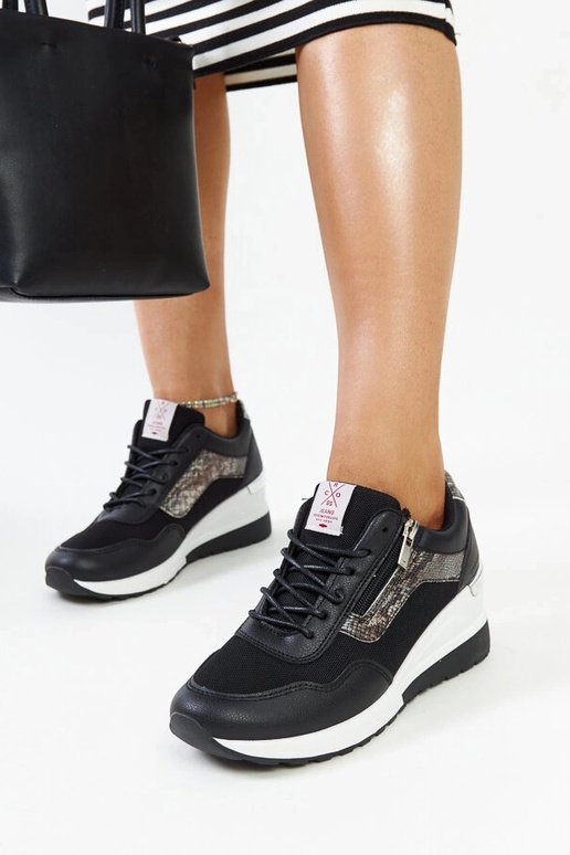 Sorte wedge sneakers til kvinder...