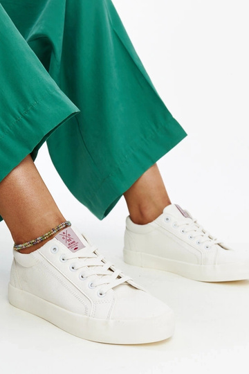 Hvide øko-lædersneakers til kvinder CROSS JEANS 2