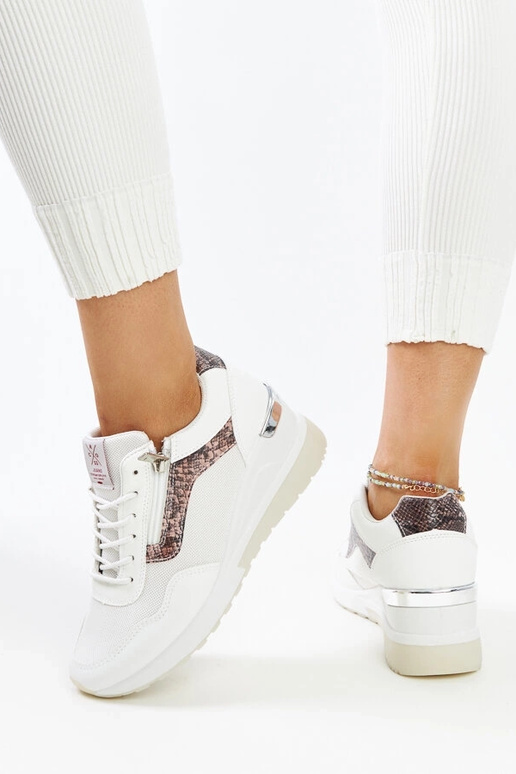 CROSS JEANS hvide wedge sneakers til...