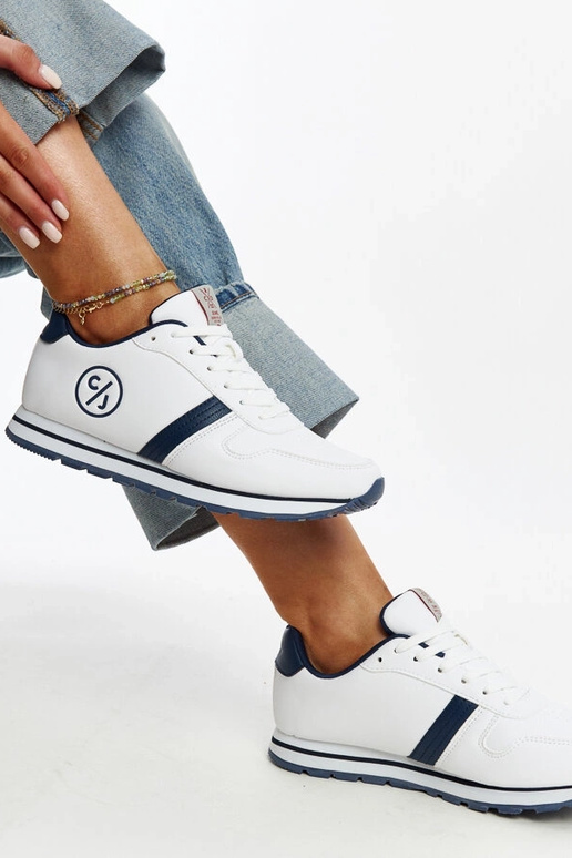 CROSS JEANS hvide og marineblå...