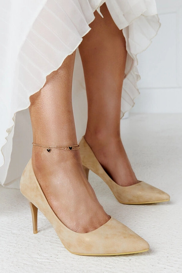 Gouden metallic hakken met...