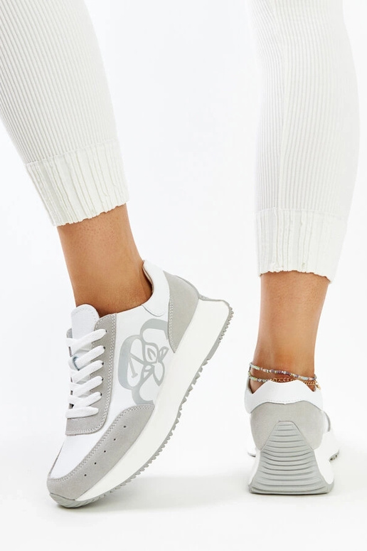 Wit-grijze leren sneakers Salimah Wit-grijze leren sneakers Salimah