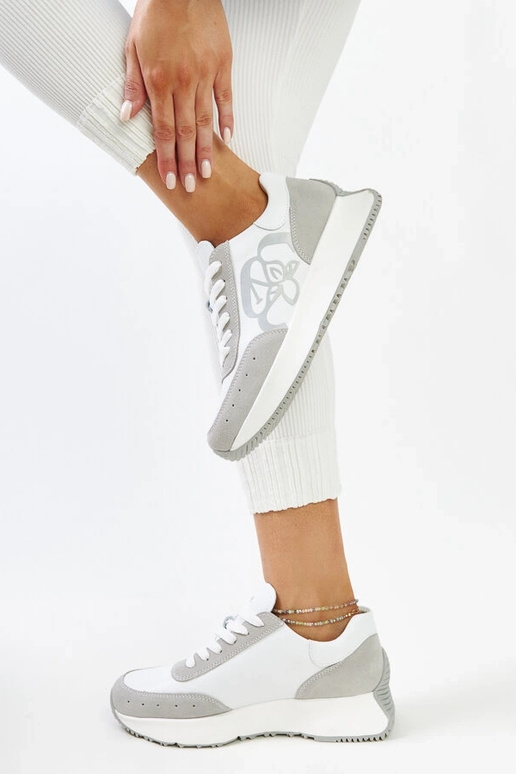 Wit-grijze leren sneakers Salimah Wit-grijze leren sneakers Salimah