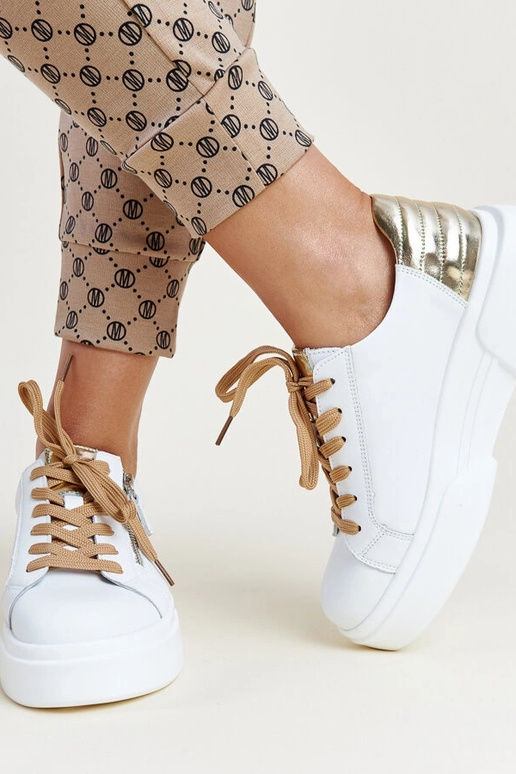 Wit-gouden leren sneakers Atyaf Wit-gouden leren sneakers Atyaf