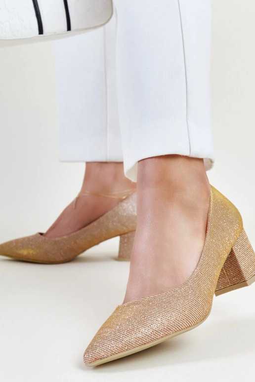 Laitys pink glitrende pumps med blokhæl Laitys pink glitrende pumps med blokhæl