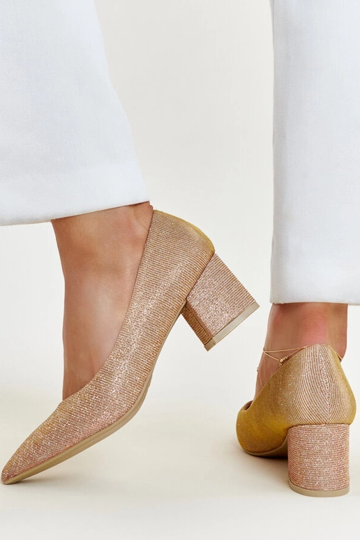 Laitys pink glitrende pumps med blokhæl Laitys pink glitrende pumps med blokhæl