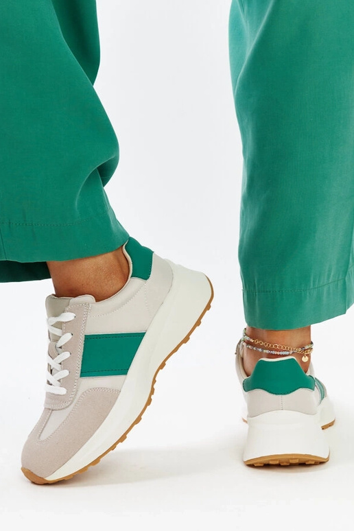 Grijs-groene leren sneakers Ganim Grijs-groene leren sneakers Ganim