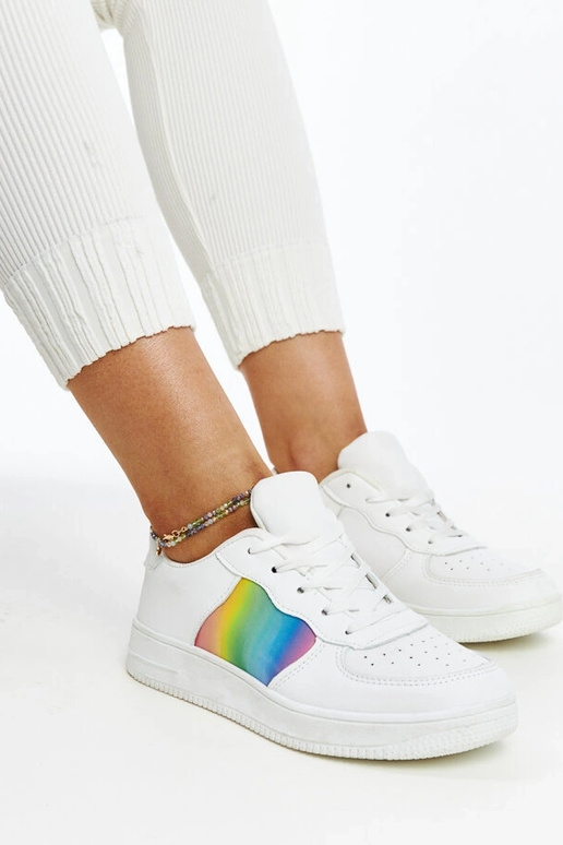 Witte sneakers met kleur op platform... Witte sneakers met kleur op platform...