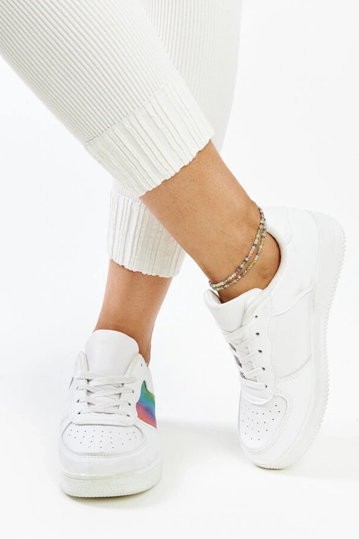Witte sneakers met kleur op platform... Witte sneakers met kleur op platform...