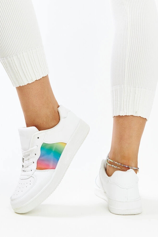 Witte sneakers met kleur op platform... Witte sneakers met kleur op platform...