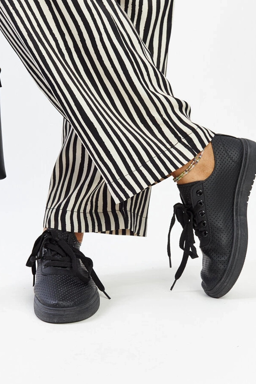 Sorte gennembrudte Segana sneakers