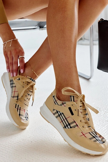 Afifah beigeternede sneakers 2