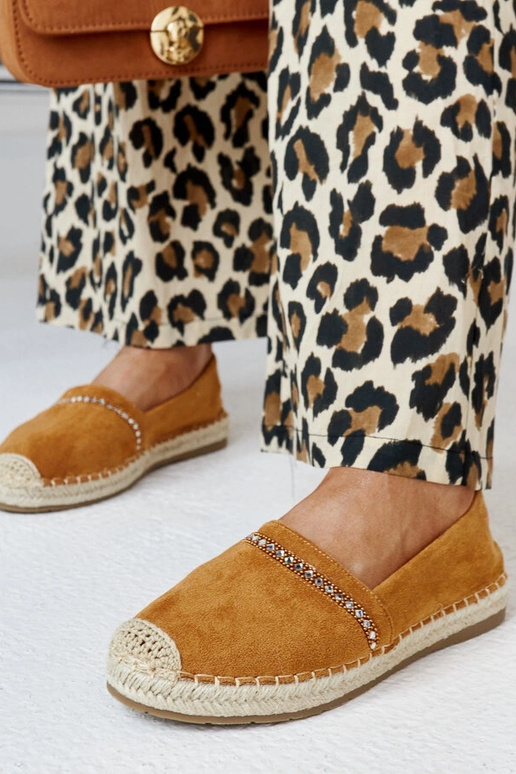 Brune espadriller med zirkoner Abia