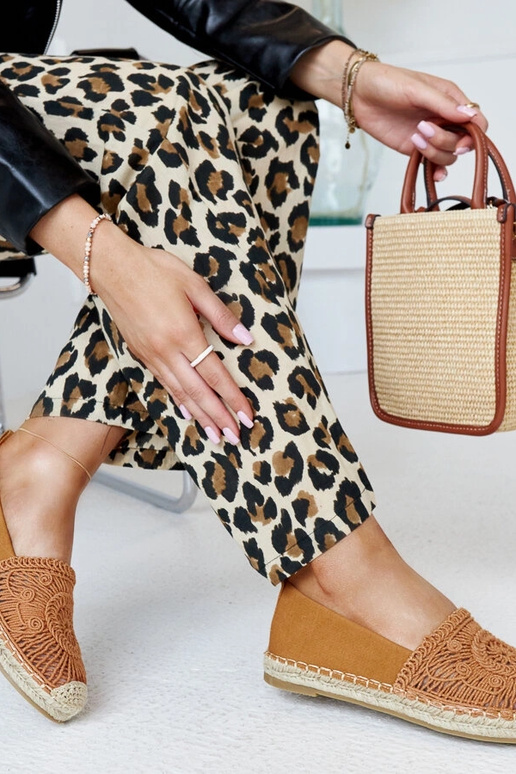 Brune Kalba Broderi Espadriller