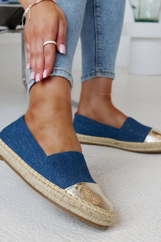 Surana Blå og Guld Glitter Espadrilles