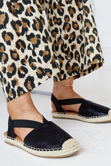 Tharns Black Open Toe Espadrilles 2