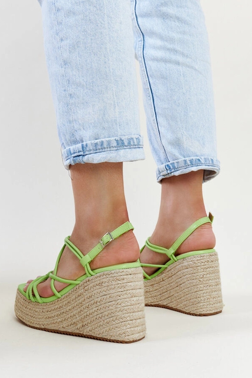 Grønne Mara kilesandaler