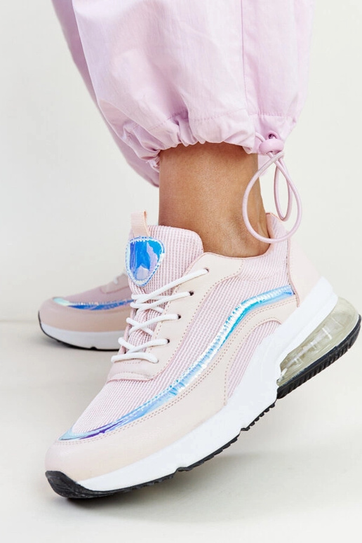 Pink sneakers med et Jelka hologram