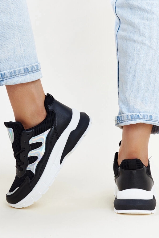 Sorte sneakers med tyk sål Matea