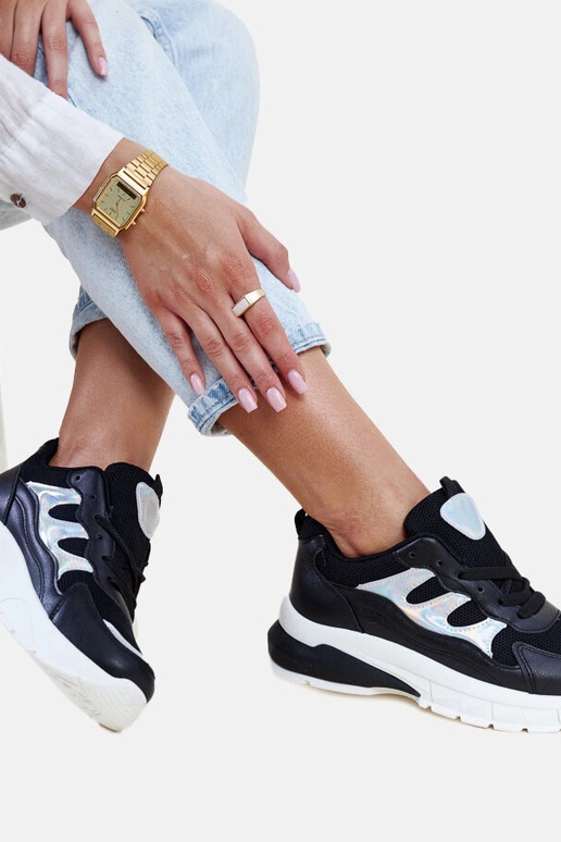 Sorte sneakers med tyk sål Matea