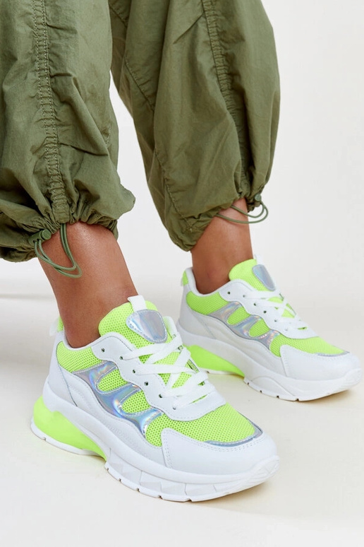 Matea hvid og gul chunky sål sneakers