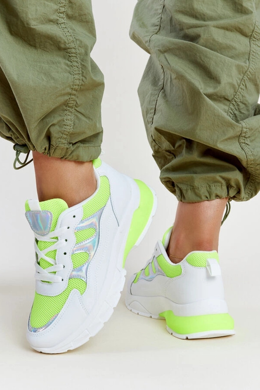 Matea hvid og gul chunky sål sneakers