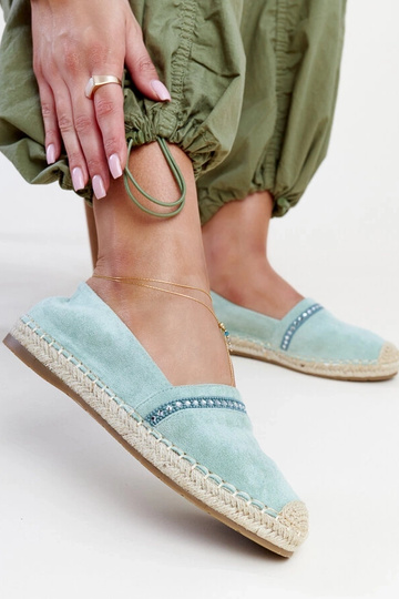 Grønne espadriller med zirkoner Abia
