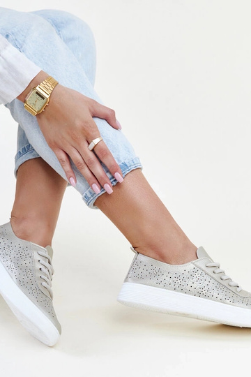 Guld sneakers øko læder...