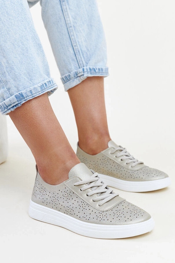 Guld sneakers øko læder... 2