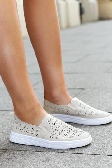 Beige Hilal Slip-On Sneakers