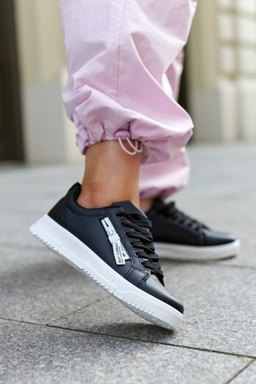 Sorte sneakers øko læder Brecht