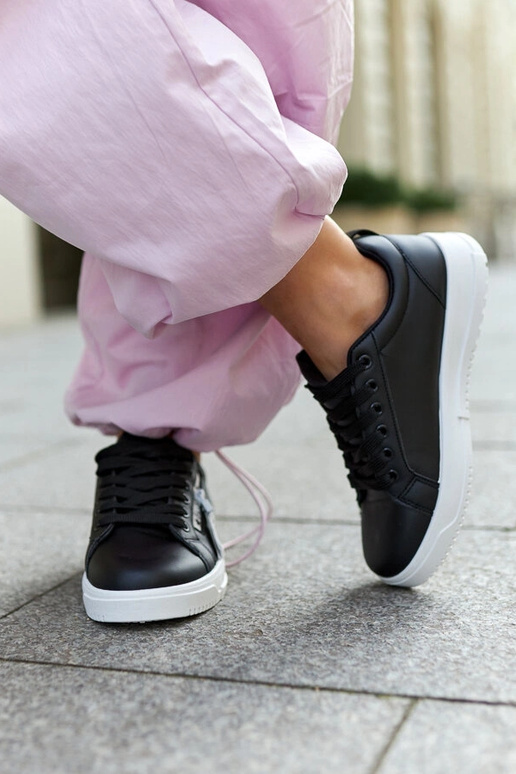 Sorte sneakers øko læder Brecht