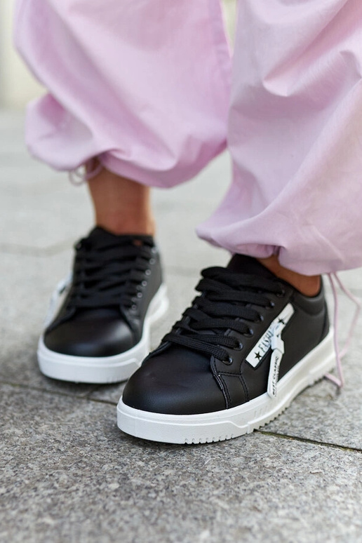 Sorte sneakers øko læder Brecht