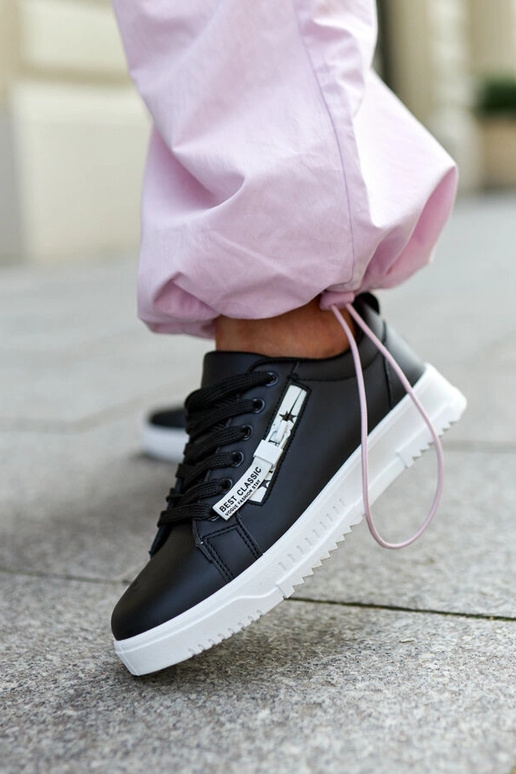 Sorte sneakers øko læder Brecht