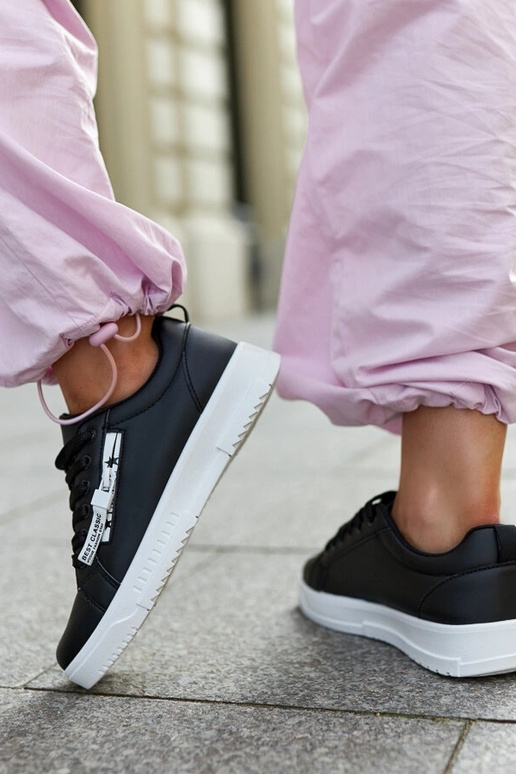 Sorte sneakers øko læder Brecht