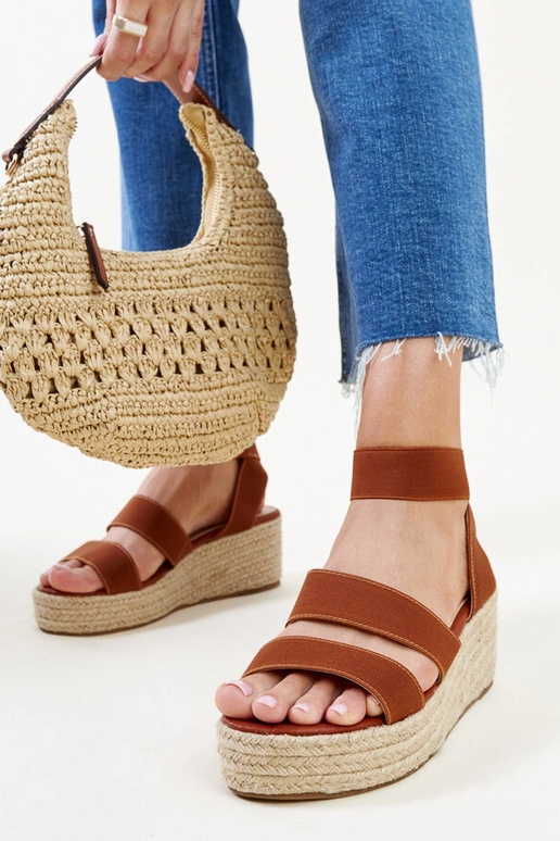Brune Minna Wedge Sandaler