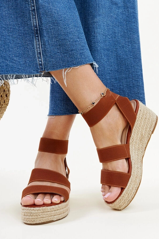 Brune Minna Wedge Sandaler