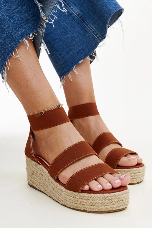 Brune Minna Wedge Sandaler