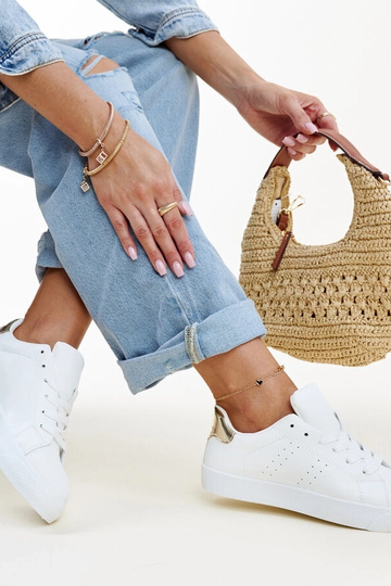 Akila sneakers i hvid og guld 2