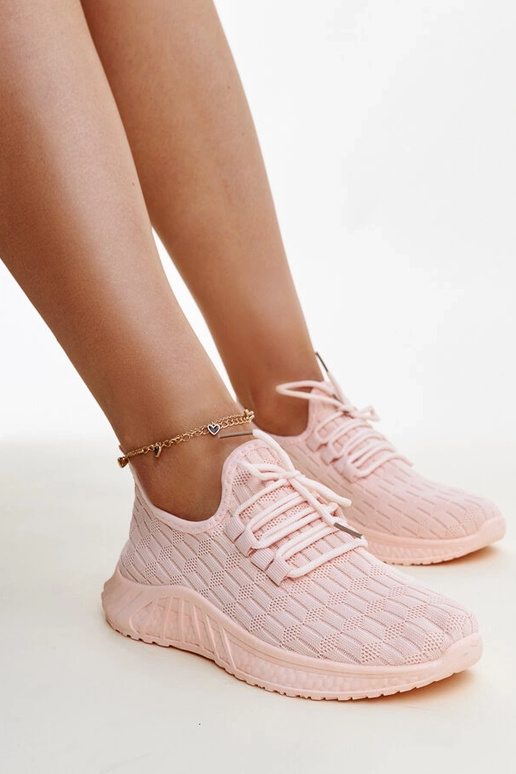 Milena sneakers i pink stof