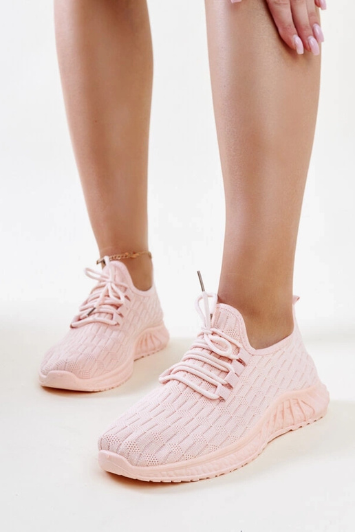 Milena sneakers i pink stof