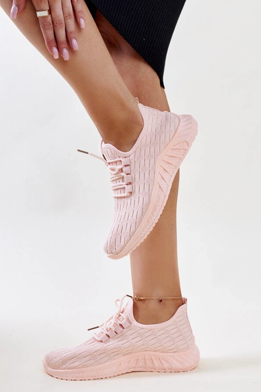 Milena sneakers i pink stof