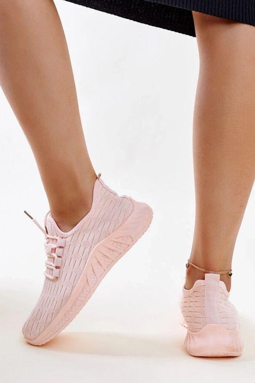 Milena sneakers i pink stof
