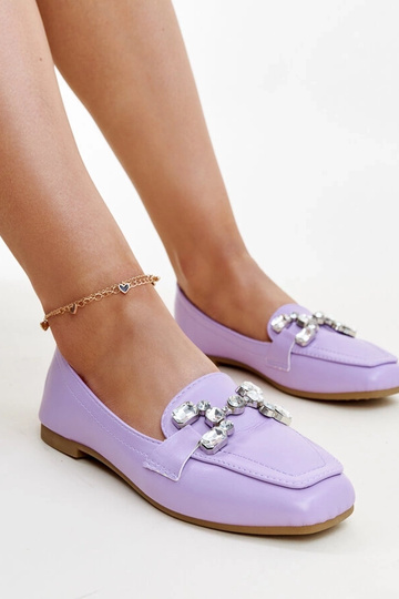 Lilla loafers med zirconium...